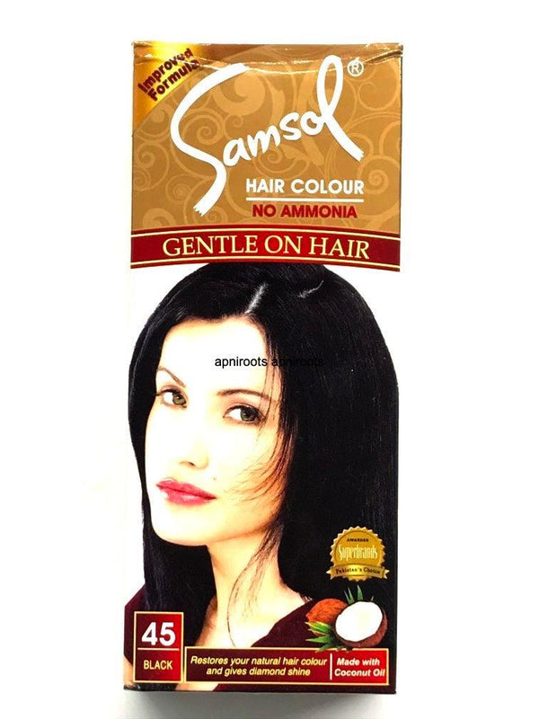 SAMSOL HAIR COLOUR BLACK#45 - apniroots Grocery