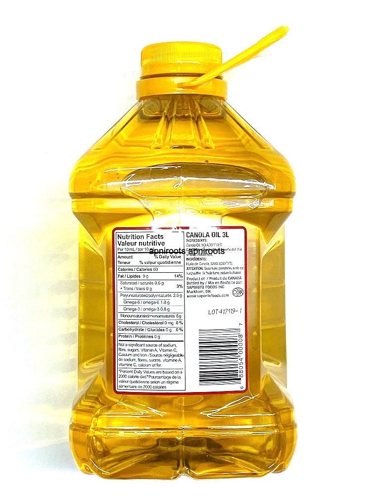 SAPORITO CANOLA OIL 3L by at apniroots Indian Grocery Store Online