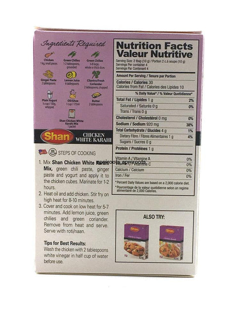 Shan - Chicken White Karahi Masala - 40gm - apniroots Grocery