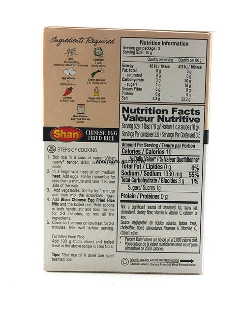 Shan - Chinese Egg Fried Rice - 35gm - apniroots Grocery