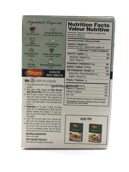 Shan - Karachi Beef Biryani - 60gm - apniroots Grocery