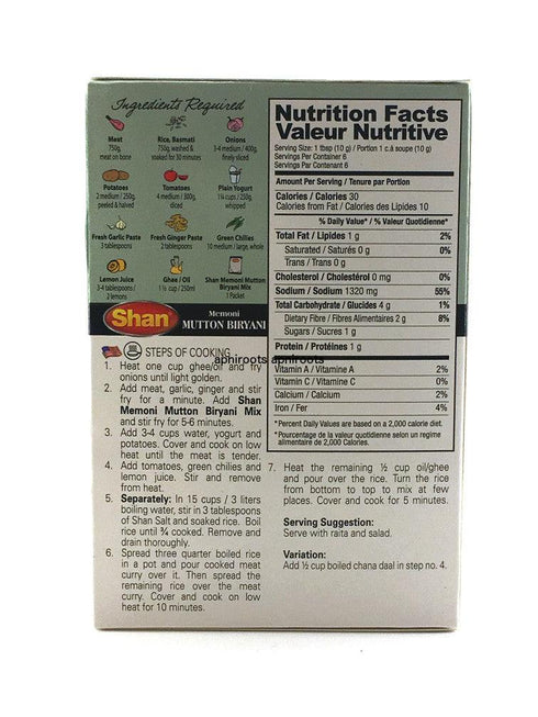 Shan - Memoni Mutton Biryani - 60gm - apniroots Grocery