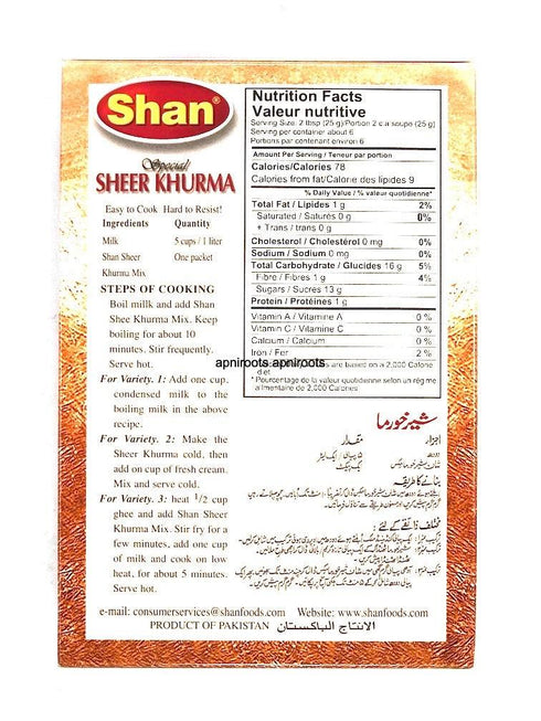 SHAN SHEER KHURMA MIX - apniroots Grocery
