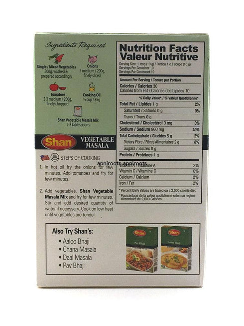Shan - Vegetable Masala - 100gm - apniroots Grocery