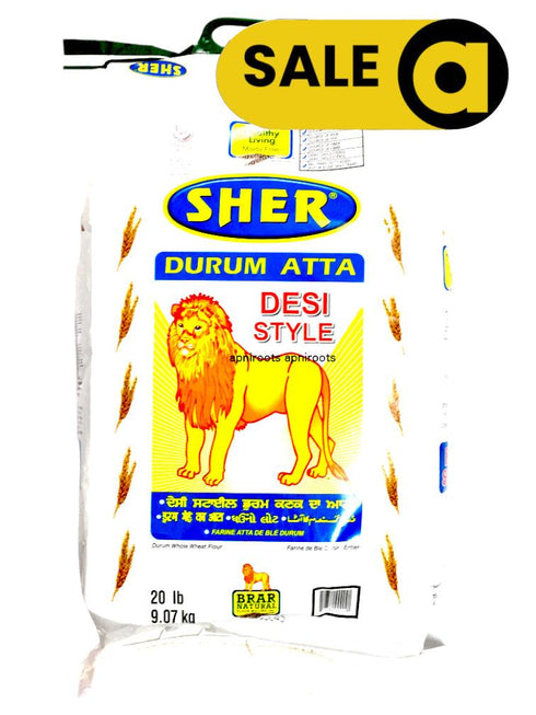 Sher - Duram Atta - Desi Style - 20lb - apniroots Grocery