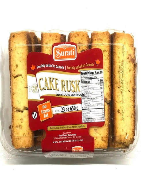 SURATI CAKE RUSK 650GM - apniroots Grocery