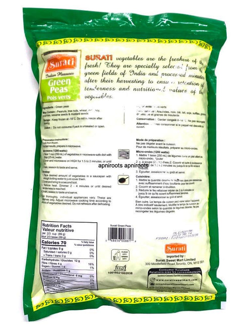SURATI GREEN PEAS 1.75KG - apniroots Grocery