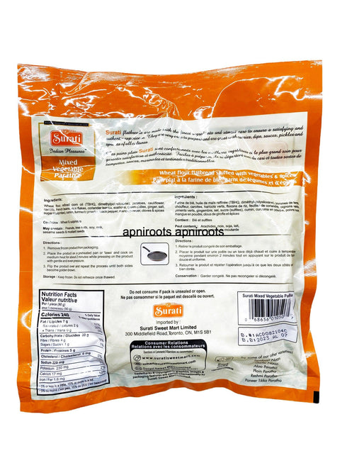 SURTI MIX VEG PARATHA 360GM - apniroots Grocery