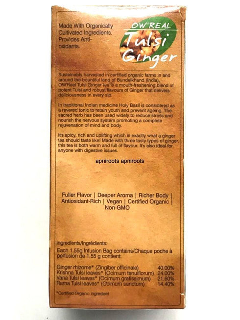 TULSI GINGER 25STAPLEFREE - apniroots Grocery