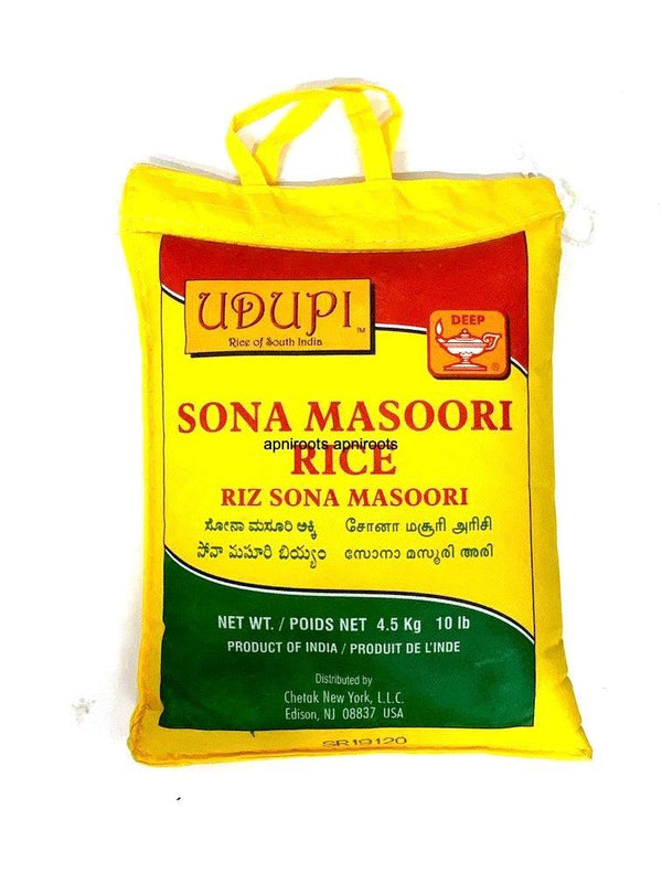 UDUPI SONA MASOORI RICE 10LBS (you will receive Deep brand as Udupi is now Deep) - apniroots Grocery