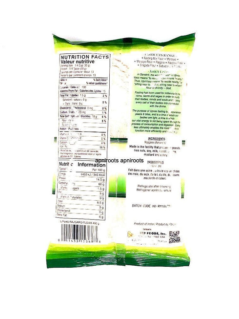 UPVAS RAJGARO FLOUR 400 GM - apniroots Grocery