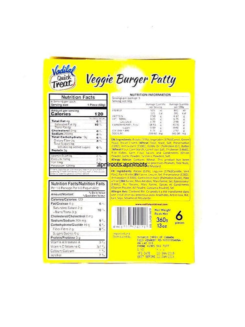 VADILAL_VEGGIE BURGER-360GM - apniroots Grocery