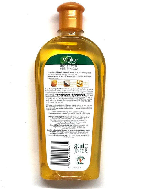 VATIKA ALMOND OIL 300ML - apniroots Grocery