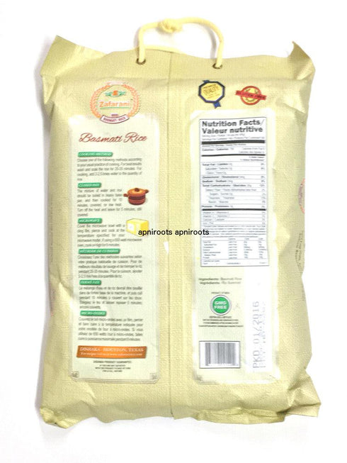 Zafrani - Basmati Rice - 10lb - apniroots Grocery