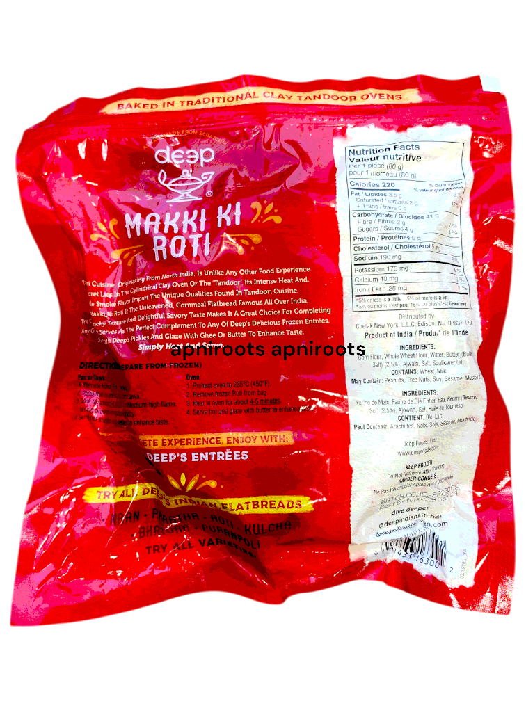 Deep Roti Calories DEEP - MAKKI KI ROTI - 400GM by at apniroots Indian Grocery Store ...