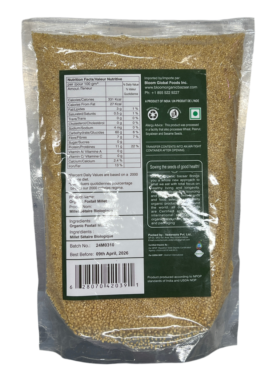BLOOM - ORGANIC FOXTAIL MILLET - 2LB by at apniroots Indian Grocery ...