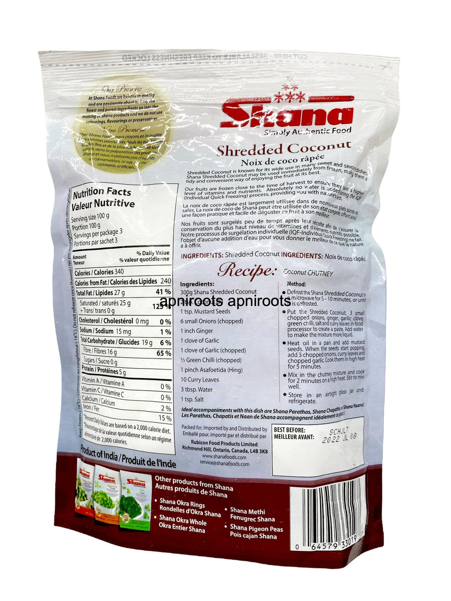 SHANA COCONUT SHREDDED 300GM by at apniroots Indian Grocery Store